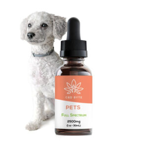 Bottle of Full Spectrum CBD Pet Tincture with MCT and Wild Salmon Oil